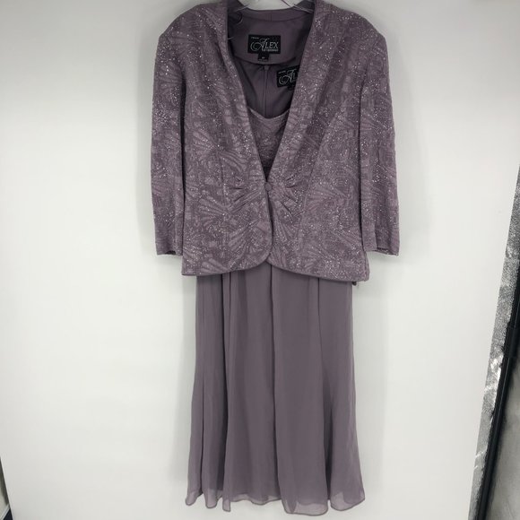 Alex Evenings Soft Spring Special Occasion Knit Jacket Dress 8P NWOT - Picture 4 of 8